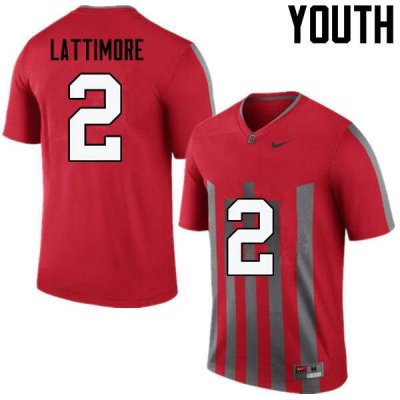 Youth Ohio State Buckeyes #2 Marshon Lattimore Throwback Nike NCAA College Football Jersey Summer VOZ1344CK
